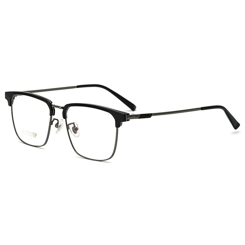 Yimaruili Men's Full Rim IP Plated β Titanium Square Frame Eyeglasses 2311YJ Full Rim Yimaruili Eyeglasses Black Gun