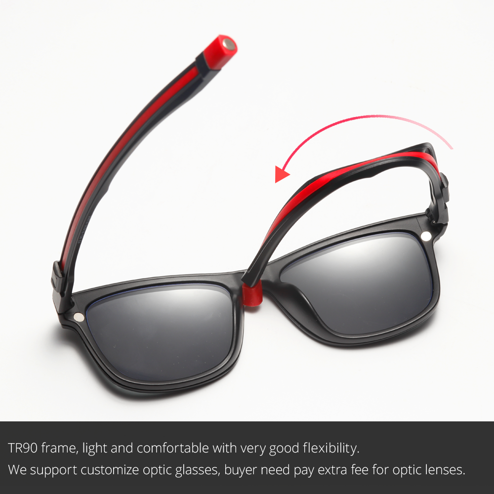 Ralferty Unisex Square Eyeglasses With Clip On Sunglasses With Clip Ons Ralferty