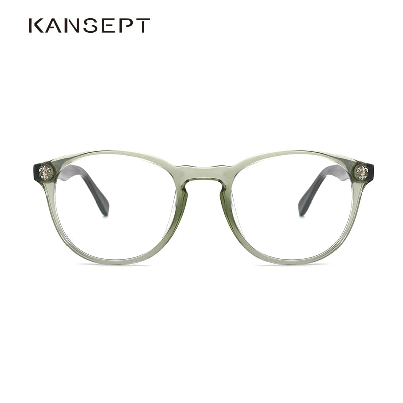 Kansept Women's Full Rim Round Injection Acetate Frame Eyeglasses Fg6003 Full Rim Kansept