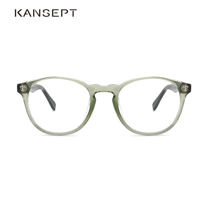 Kansept Women's Full Rim Round Injection Acetate Frame Eyeglasses Fg6003 Full Rim Kansept