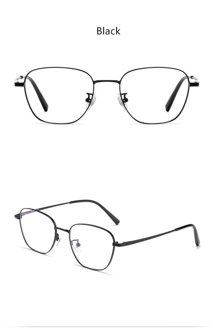 Yimaruili Unisex Full Rim Polygonal Titanium Frame Eyeglasses 9026JY Full Rim Yimaruili Eyeglasses