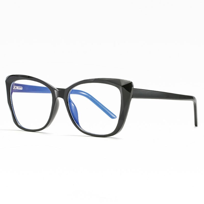 Hotochki Unisex Full Rim Cat Eye TR-90 Resin Frame Eyeglasses 2001 Full Rim Hotochki Shiny Black C1