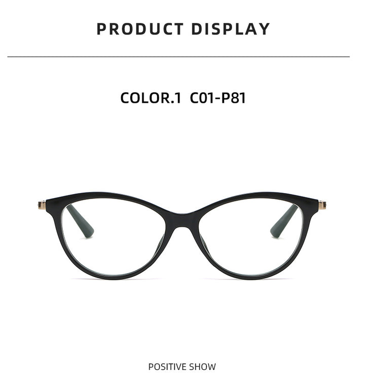 Hotony Women's Full Rim Cat Eye TR 90 Resin Alloy Frame Eyeglasses Tr2332 Full Rim Hotony