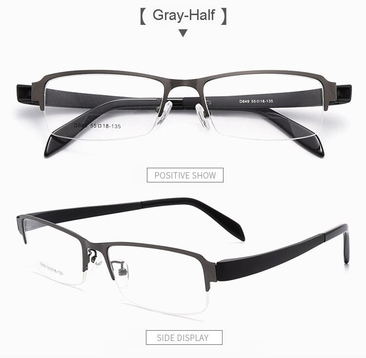 Hotochki Men's Full/Semi Rim Alloy Frame Eyeglasses D849/D845 Semi Rim Hotochki