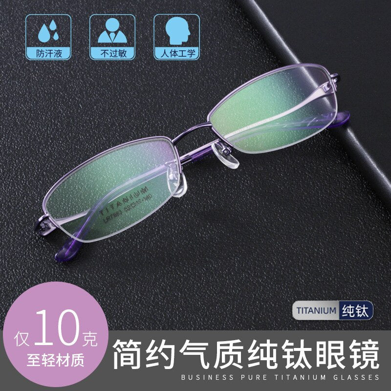 Women's Semi Rim IP Electronic Titanium Plated Frame Lr7883 Semi Rim Bclear