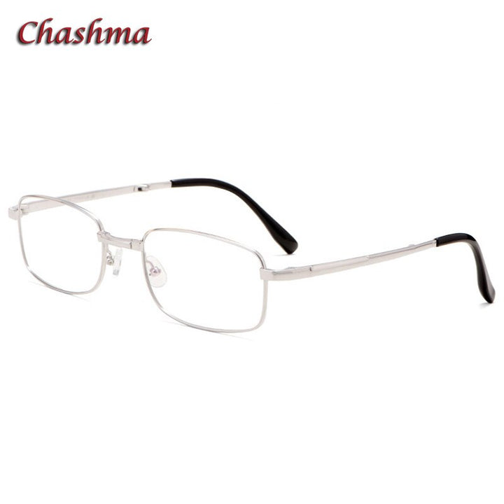 Chashma Ochki Unisex Full Rim Square Titanium Foldable Eyeglasses 8923 Full Rim Chashma Ochki Silver