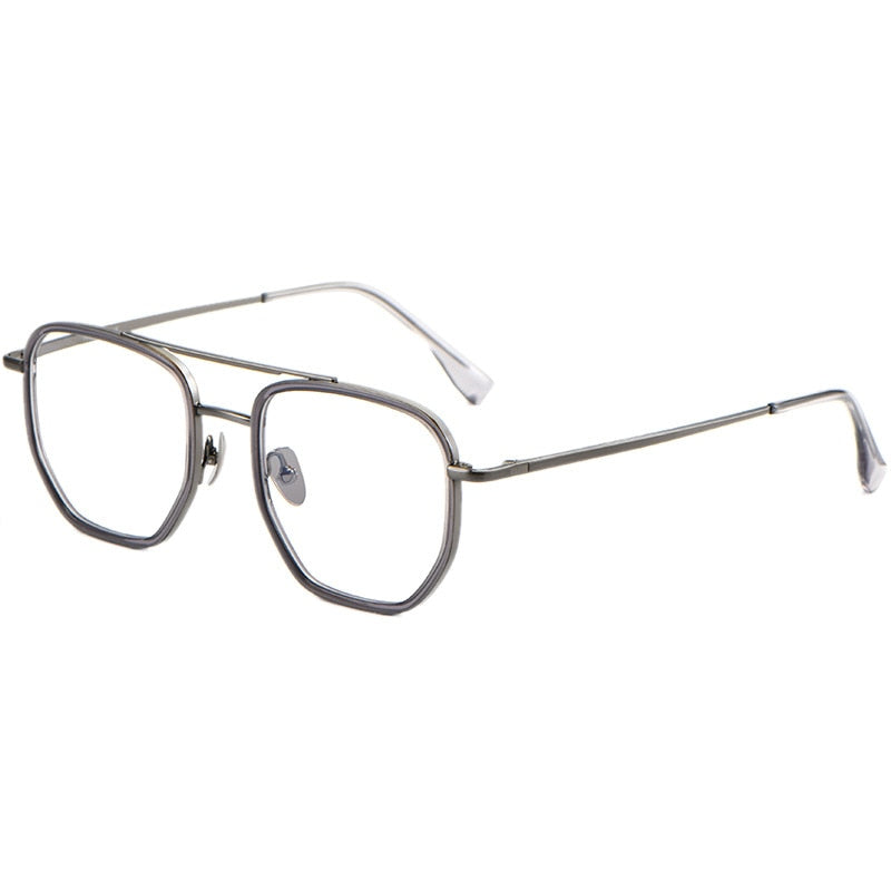 Yimaruili Unisex Full Rim Double Bridge β Titanium Frame Eyeglasses L1361 Full Rim Yimaruili Eyeglasses