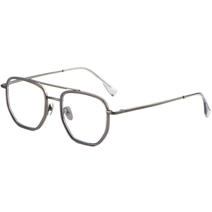 Yimaruili Unisex Full Rim Double Bridge β Titanium Frame Eyeglasses L1361 Full Rim Yimaruili Eyeglasses
