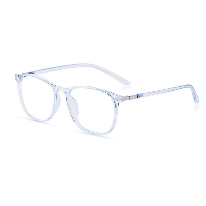 Yimaruili Unisex Full Rim TR 90 Resin Round Frame Eyeglasses 6621 Full Rim Yimaruili Eyeglasses Transparent Blue