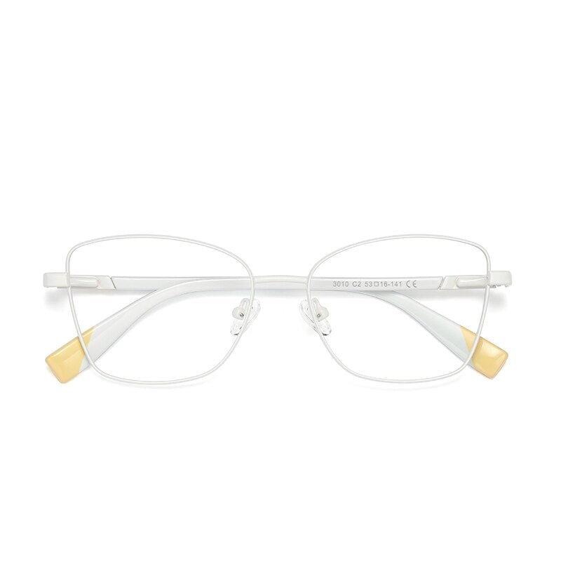 Hotochki Unisex Full Rim Square Alloy Frame Eyeglasses 3010 Full Rim Hotochki white