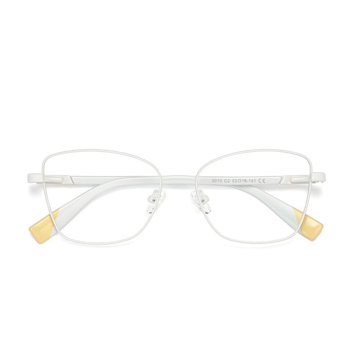 Hotochki Unisex Full Rim Square Alloy Frame Eyeglasses 3010 Full Rim Hotochki white