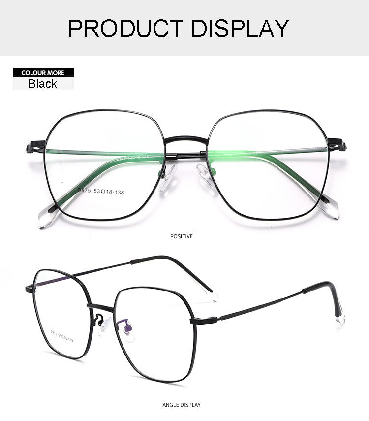 Hotony Unisex Full Rim Polygon Alloy Frame Spring Hinge Eyeglasses D875 Full Rim Hotony