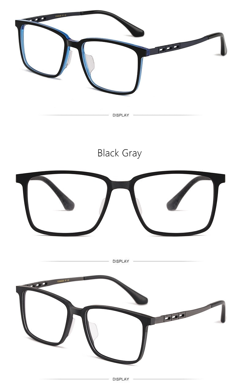 Yimaruili Men's Full Rim Titanium Frame Eyeglasses HT5022B Full Rim Yimaruili Eyeglasses