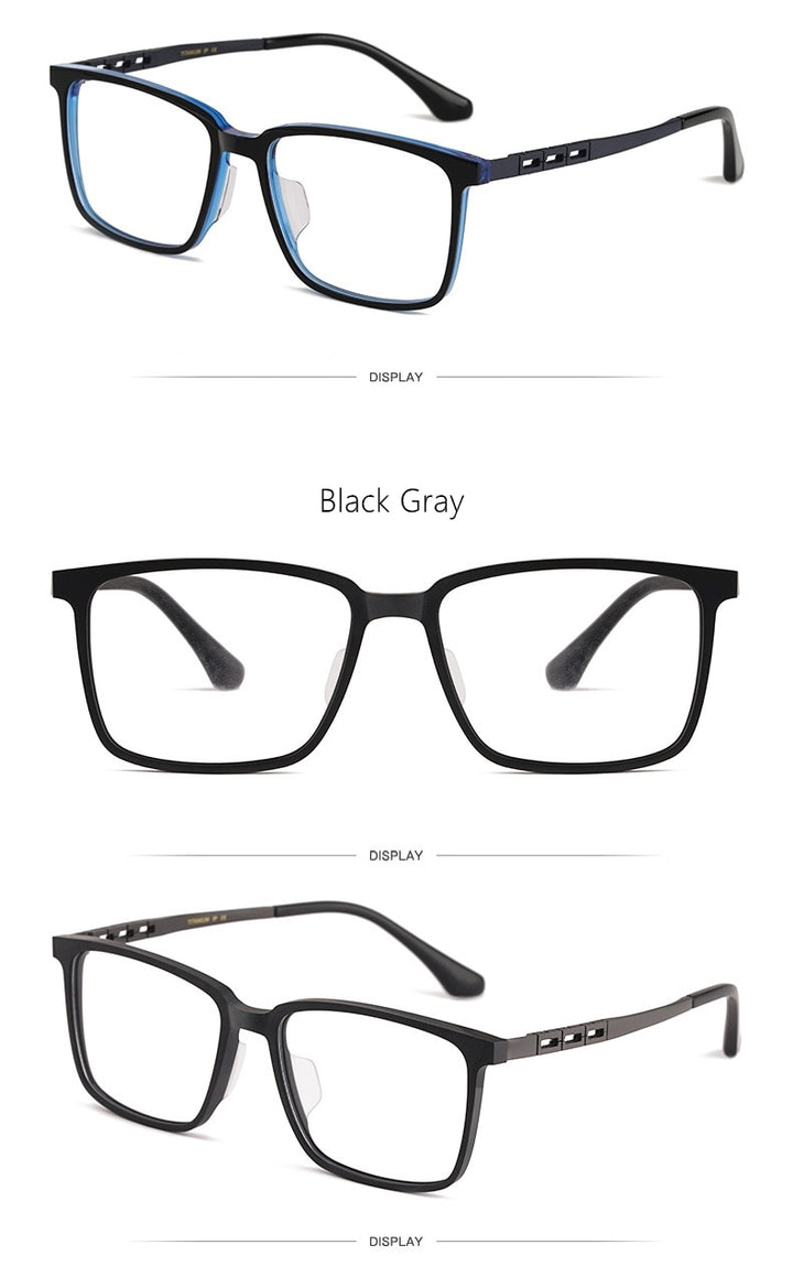 Yimaruili Men's Full Rim Titanium Frame Eyeglasses HT5022B Full Rim Yimaruili Eyeglasses