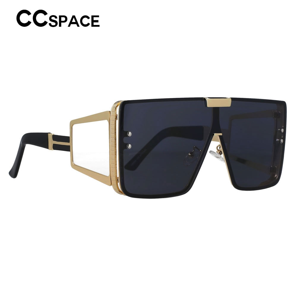 CCspace Unisex Full Rim Oversized Square One Lens Alloy Frame Sunglasses 46588 Sunglasses CCspace Sunglasses