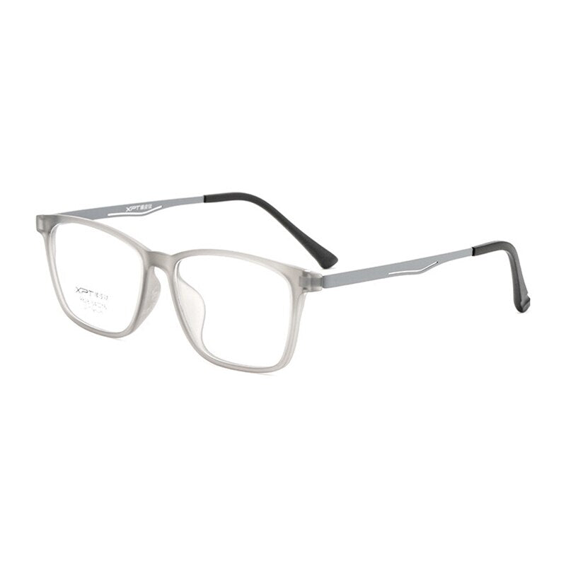 Hotony Unisex Full Rim Square TR 90 Resin B Titanium Frame Eyeglasses 9828 Full Rim Hotony gray