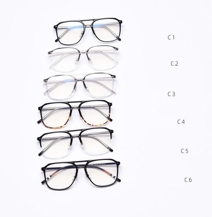 CCspace Women's Full Rim Square Tr 90 Titanium Double Bridge Frame Eyeglasses 49357 Full Rim CCspace