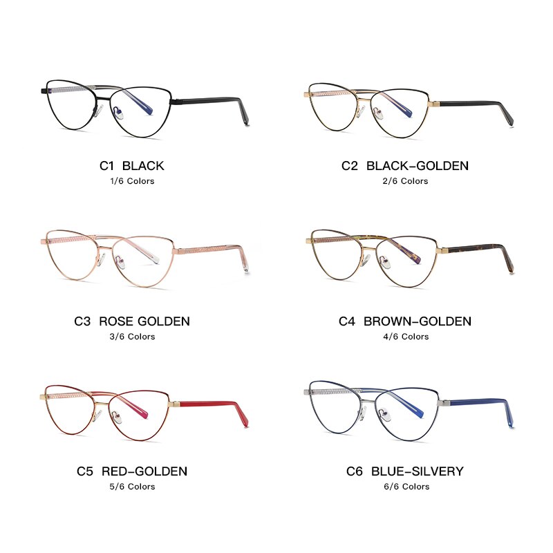 Gmei Women's Full Rim Alloy Cat Eye Frame Eyeglasses 3006 Full Rim Gmei Optical