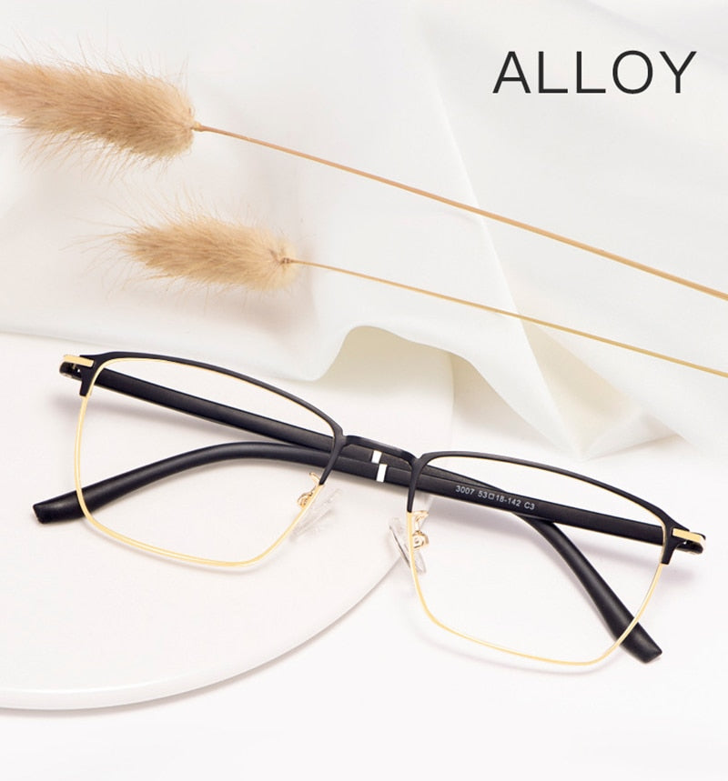 Hotony Unisex Full Rim Square Alloy Frame Eyeglasses 3007 Full Rim Hotony