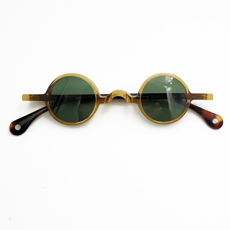 Yujo Men's Acetate Round Full Rim Polarized Sunglasses P001 Sunglasses Yujo