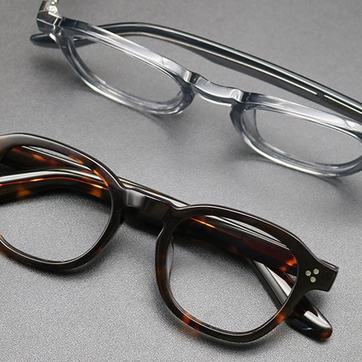 Gatenac Unisex Full Rim Square Acetate Frame Eyeglasses Gxyj684 Full Rim Gatenac