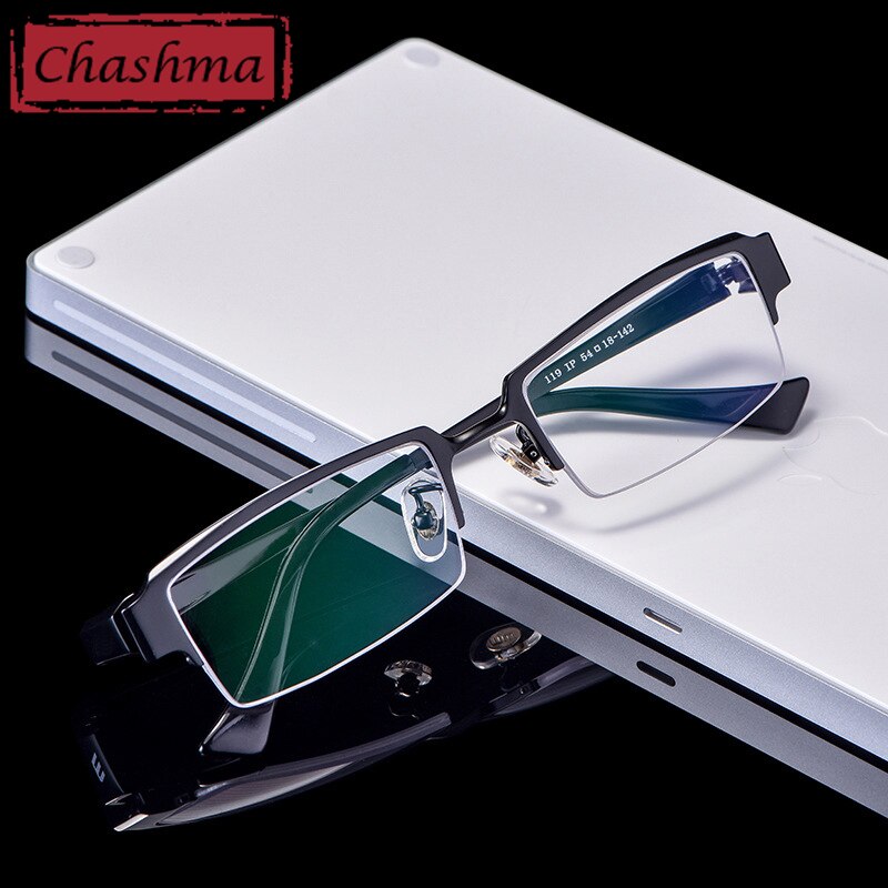 Chashma Ottica Men's Semi Rim Square Titanium Eyeglasses 119 Semi Rim Chashma Ottica