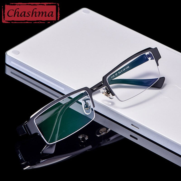 Chashma Ottica Men's Semi Rim Square Titanium Eyeglasses 119 Semi Rim Chashma Ottica