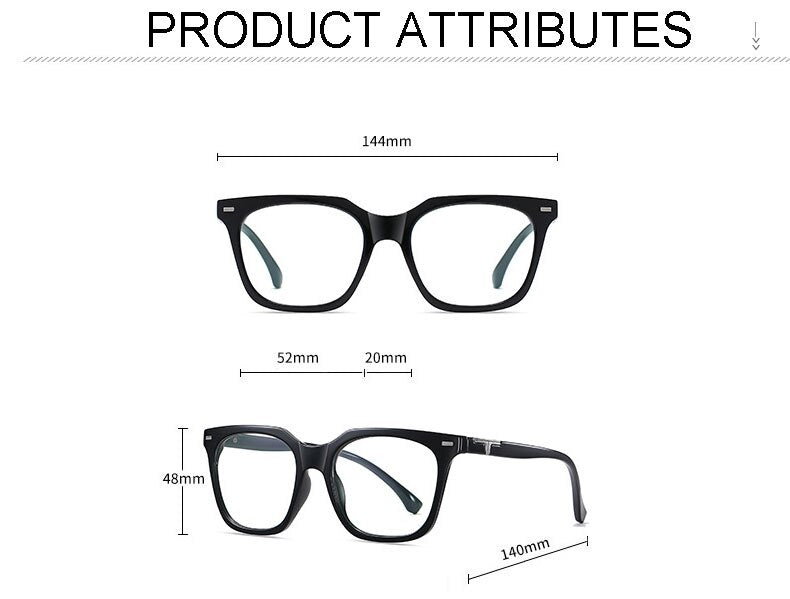 Hotochki Unisex Full Rim Big Square Tr 90 Eyeglasses St6915 Full Rim Hotochki