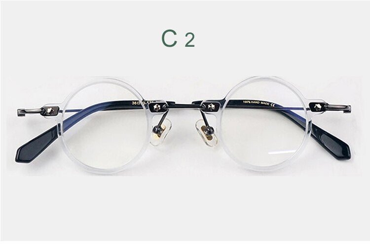 Yujo Unisex Full Rim Round Eyeglasses Acetate Y008 Full Rim Yujo C2 China