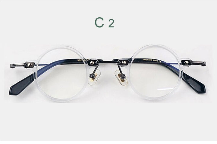 Yujo Unisex Full Rim Round Eyeglasses Acetate Y008 Full Rim Yujo C2 China