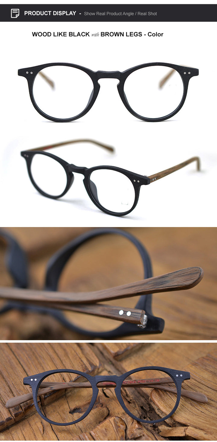 Chashma Men's Full Rim Round Acetate Frame Eyeglasses 2172015 Full Rim Chashma