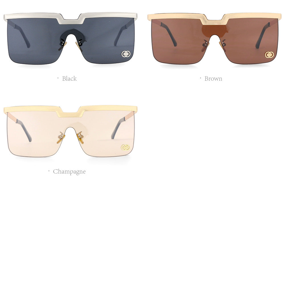 CCspace Women's Rimless Oversized Square One Lens Alloy Frame Sunglasses 51121 Sunglasses CCspace Sunglasses