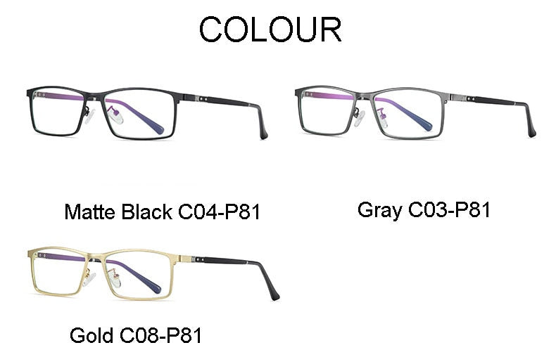 Hotochki Men's Full Rim Alloy Frame Anti Blue Lens Eyeglasses 2316 Full Rim Hotochki