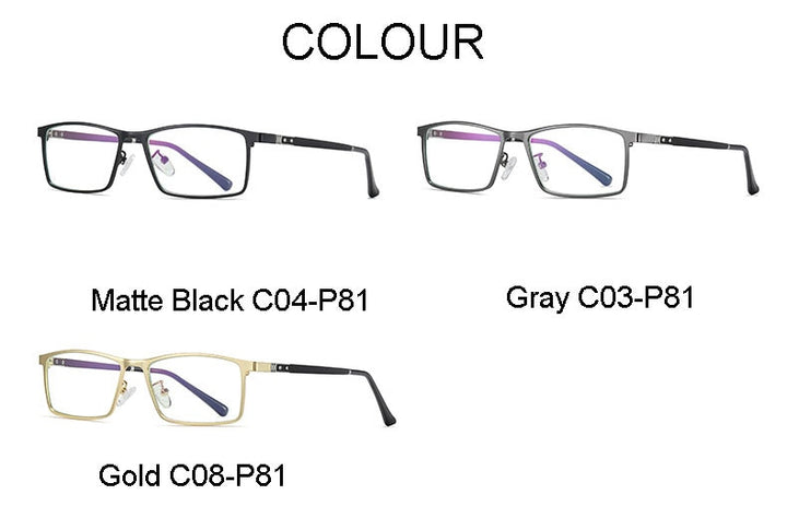 Hotochki Men's Full Rim Alloy Frame Anti Blue Lens Eyeglasses 2316 Full Rim Hotochki