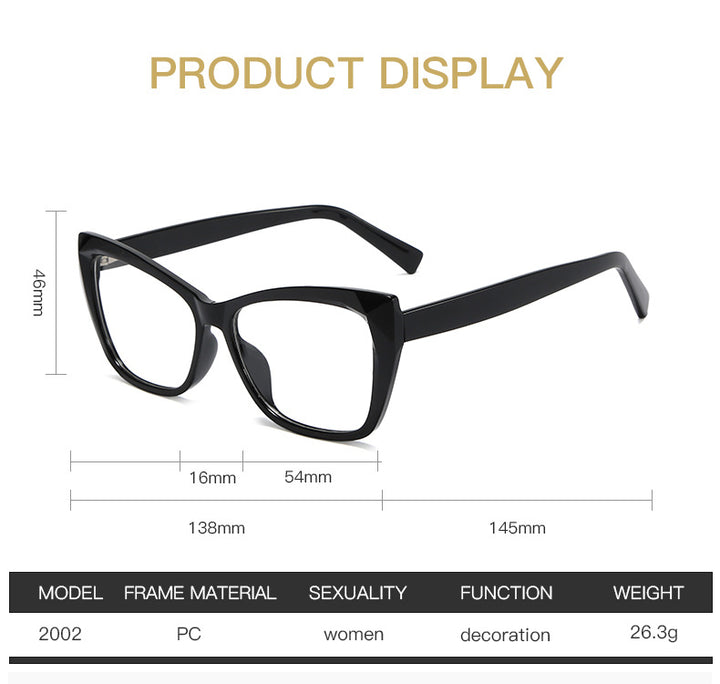 Hotony Women's Full Rim Square Cat Eye Acetate Eyeglasses 2002 Full Rim Hotony