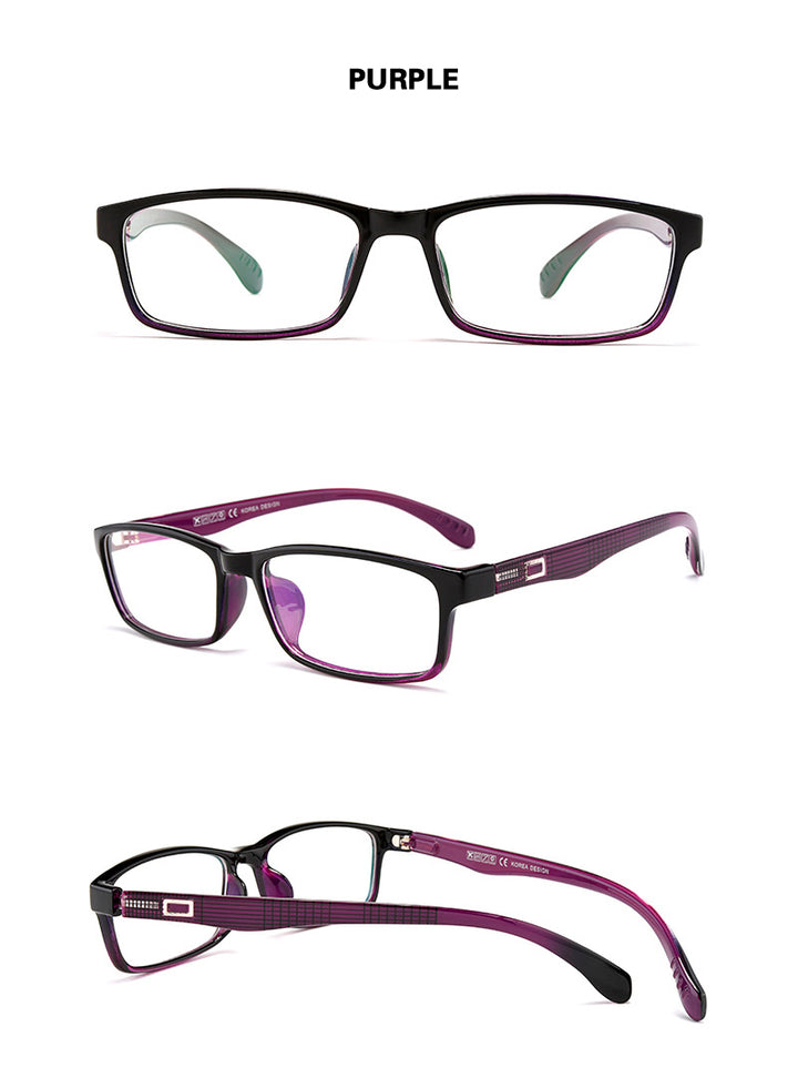 Chashma Men's Full Rim TR 90 Resin Titanium Rectangle Frame Eyeglasses 2300 Full Rim Chashma