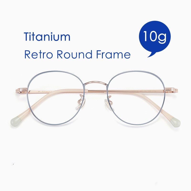 Yimaruili Unisex Full Rim Round Titanium Frame Eyeglasses T8805 Full Rim Yimaruili Eyeglasses
