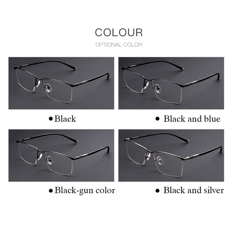 Hotochki Men's Semi Rim Titanium Frame Eyeglasses P9861 Semi Rim Hotochki