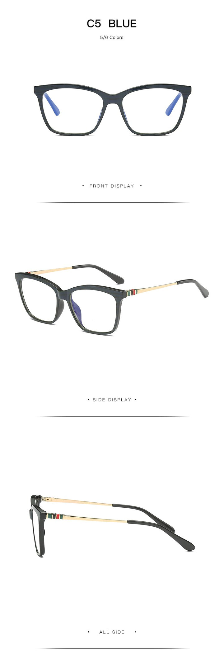 Hotochki Women's Full Rim Round TR-90 Resin Alloy Frame Eyeglasses 2060 Full Rim Hotochki