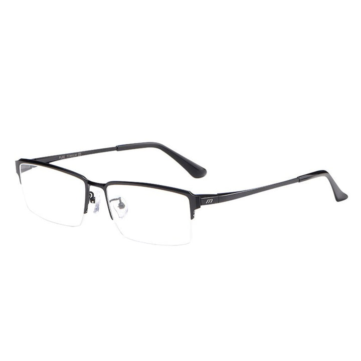 Hotochki Men's Semi Rim Square Alloy Frame Eyeglasses 119 Semi Rim Hotochki   