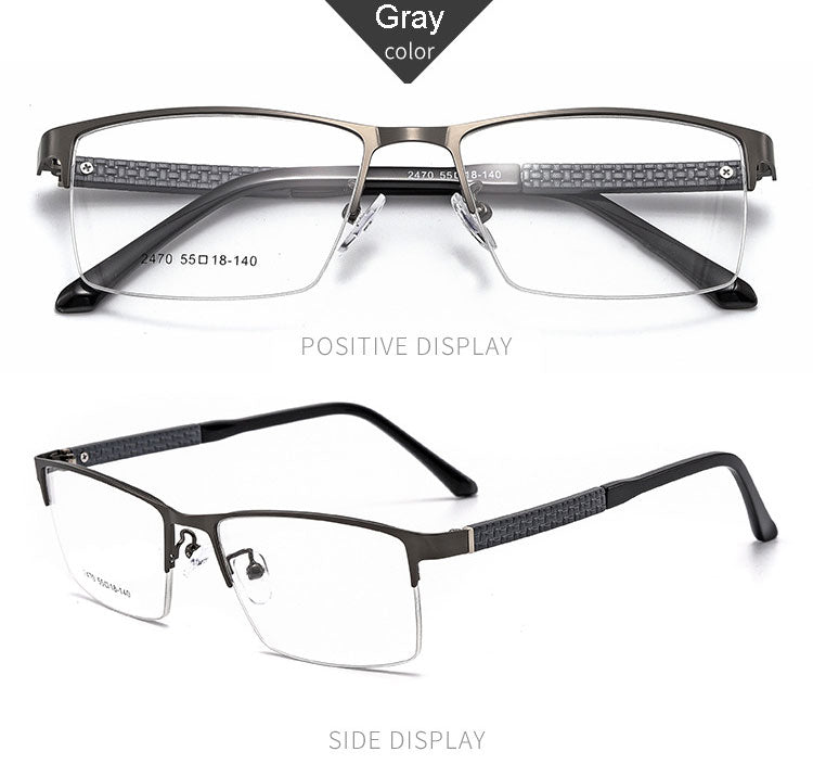 Hotochki Men's Semi Rim Browline Alloy Frame Eyeglasses 2470 Semi Rim Hotochki