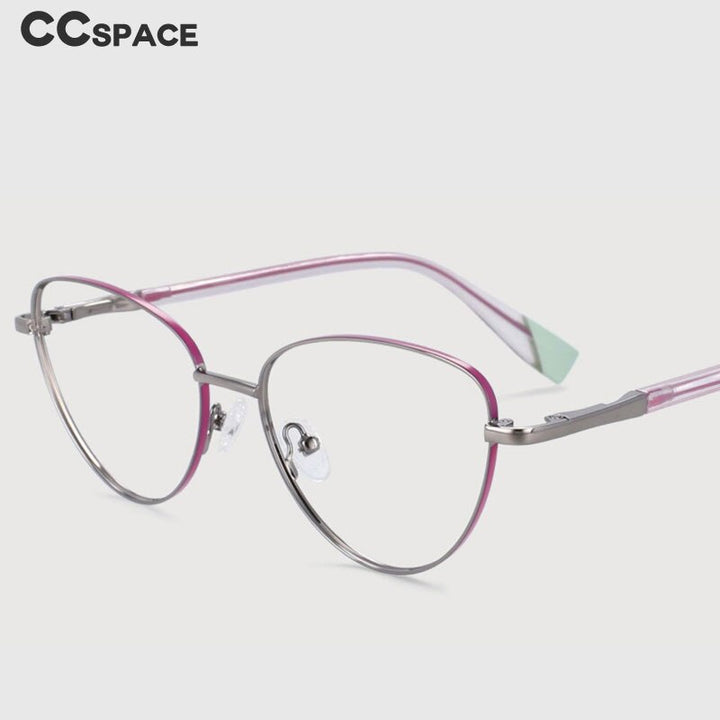 CCspace Women's Full Rim Cat Eye Alloy Frame Eyeglasses 53997 Full Rim CCspace