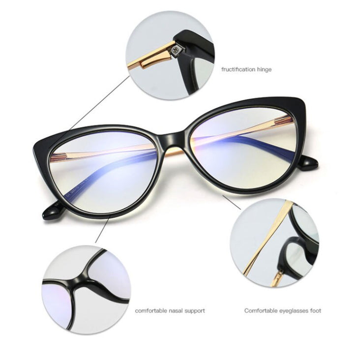 Hotony Women's Full Rim Oval Cat Eye Acetate Eyeglasses 92388 Full Rim Hotony