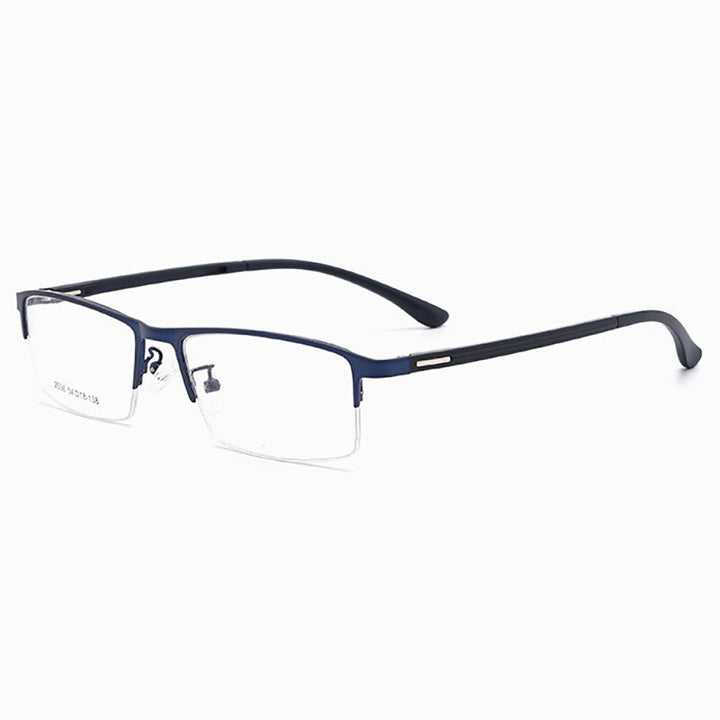 Hotochki Men's Semi Rim TR-90 Resin Alloy Frame Eyeglasses Semi Rim Hotochki Blue