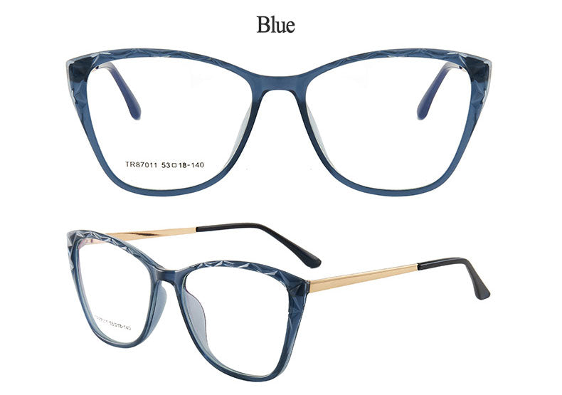 Hotony Women's Full Rim TR 90 Resin Square Cat Eye Frame Eyeglasses 7011 Full Rim Hotony