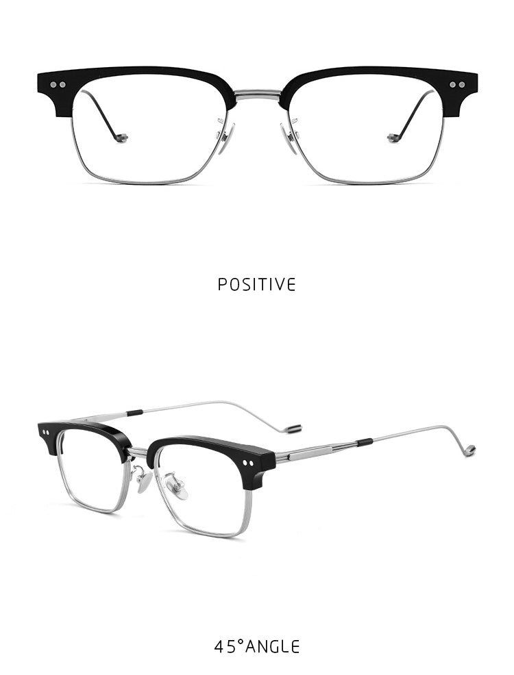 Gatenac Unisex Full Rim Square Acetate Frame Eyeglasses Gxyj184 Full Rim Gatenac