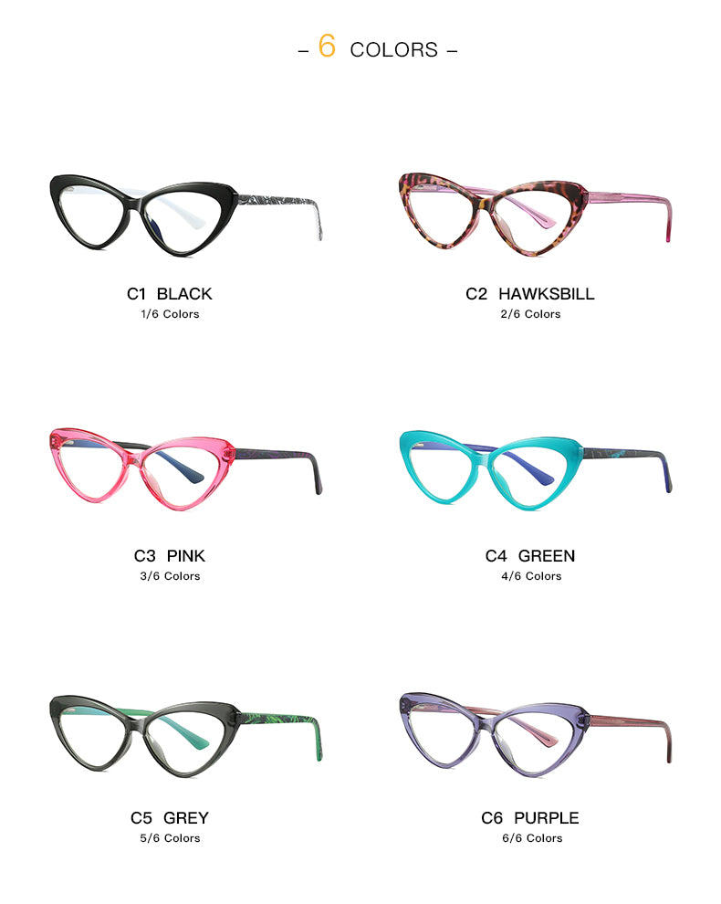 CCspace Unisex Full Rim Cat Eye Tr 90 Titanium Frame Eyeglasses 47532 Full Rim CCspace
