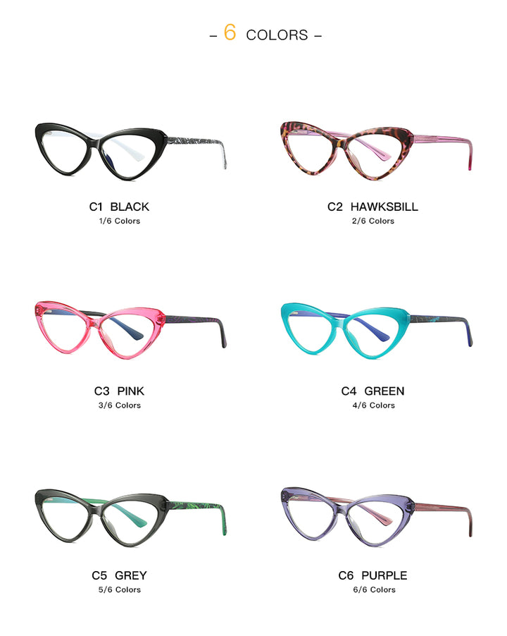 CCspace Unisex Full Rim Cat Eye Tr 90 Titanium Frame Eyeglasses 47532 Full Rim CCspace