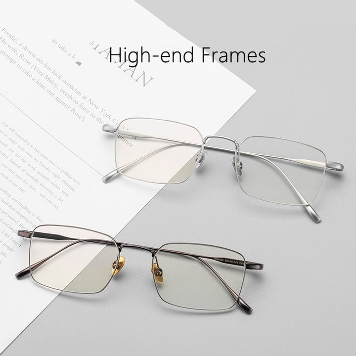 Yimaruili Men's Full Rim Titanium Alloy Frame Eyeglasses SC10T Full Rim Yimaruili Eyeglasses