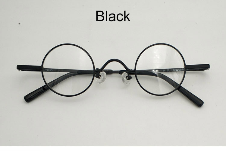 Yujo Unisex Full Rim Round Alloy Eyeglasses 811001 Full Rim Yujo black China